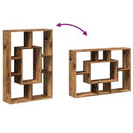 Библиотека, старо дърво, 63x20x90 см, инженерно дърво