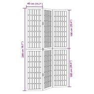 Разделител за стая, 3 панела, бял, дърво пауловния масив