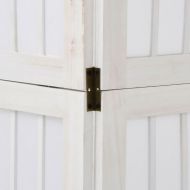 Разделител за стая, 3 панела, бял, дърво пауловния масив