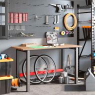 Работна маса светлокафяв 140x60x81,5 см дъб масив