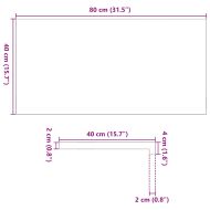 Прозоречни первази, 2 бр, 80x40x2 см, необработен масивен дъб
