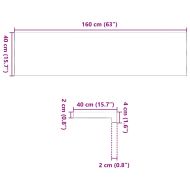 Прозоречни первази, 2 бр, светлокафяви, 160x40x2 см, дъб масив