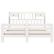 Легло с етажерка за книги, без матрак, 180x200 см, бор масив