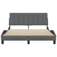 Рамка за легло без матрак Hanko, тъмносива, 140x190 см, плат