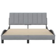 Рамка за легло без матрак Hanko, светлосива, 140x200 см, плат