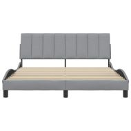 Рамка за легло без матрак Hanko, светлосива, 160x200 см, плат