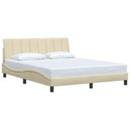 Рамка за легло без матрак Hanko, кремава, 160x200 см, плат