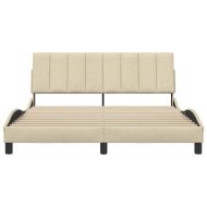 Рамка за легло без матрак Hanko, кремава, 160x200 см, плат