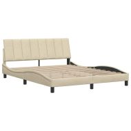 Рамка за легло без матрак Hanko, кремава, 160x200 см, плат