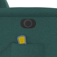 Електрически масажен наклоняем стол, тъмнозелен, текстил