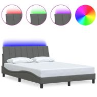 Рамка за легло без матрак Hanko, тъмносива, 140x190 см, плат