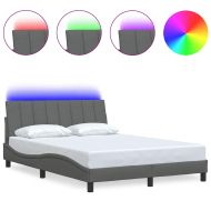 Рамка за легло без матрак Hanko, тъмносива, 120x200 см, плат