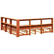 Легло с етажерка за книги, без матрак, 180x200 см, бор масив