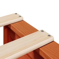 Легло с етажерка за книги, без матрак, 140x200 см, бор масив