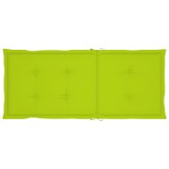 Градински столове 6 бр, яркозелени възглавници, тик масив