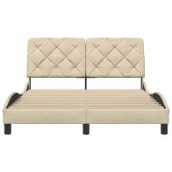 Рамка за легло без матрак, кремава, 140x190 см, плат