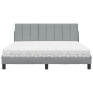 Легло с матрак Hanko, светлосиво, 160x200 см, плат