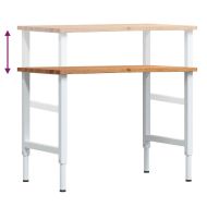 Работна маса светлокафява Дъб от масивна дървесина