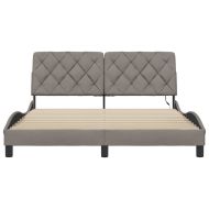 Рамка за легло със светодиод без матрак таупе 160x200 см плат