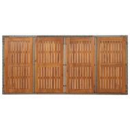 Градински трапезен комплект 9 части с възглавници сив полиратан