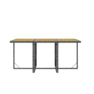 Градински трапезен комплект 7 части с възглавници полиратан сив