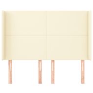 Горна табла с уши, кремава, 147x16x118/128 см, изкуствена кожа