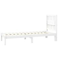 Рамка за легло, бяла, бор масив, 75x190 см, Small Single