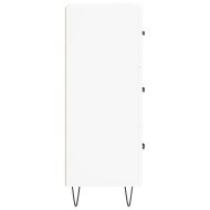 Сайдборд, бял, 34,5x34x90 см, инженерно дърво