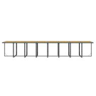 Градински комплект с възглавници 21 части сив полиратан