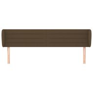 Горна табла за легло с уши, тъмнокафява, 183x23x78/88 см, плат