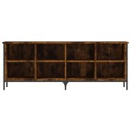 Шкаф за обувки, опушен дъб, 131x35x50 см, инженерно дърво