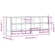 Шкаф за обувки, опушен дъб, 131x35x50 см, инженерно дърво