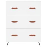 Висок шкаф, бял, 69,5x34x180 см, инженерно дърво