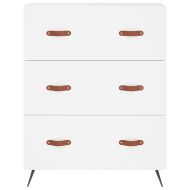 Висок шкаф, бял, 69,5x34x180 см, инженерно дърво