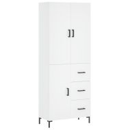 Висок шкаф, бял, 69,5x34x180 см, инженерно дърво