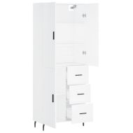 Висок шкаф, бял, 69,5x34x180 см, инженерно дърво