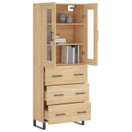 Висок шкаф, дъб сонома, 69,5x34x180 см, инженерно дърво