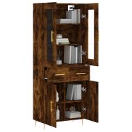 Висок шкаф, опушен дъб, 69,5x34x180 см, инженерно дърво