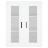 Висок шкаф, бял, 69,5x34x180 см, инженерно дърво