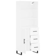 Висок шкаф, бял, 69,5x34x180 см, инженерно дърво