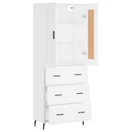 Висок шкаф, бял, 69,5x34x180 см, инженерно дърво