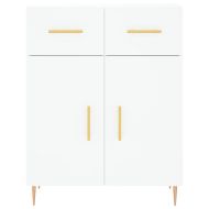 Висок шкаф, бял, 69,5x34x180 см, инженерно дърво