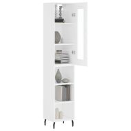 Висок шкаф, бял, 34,5x34x180 см, инженерно дърво