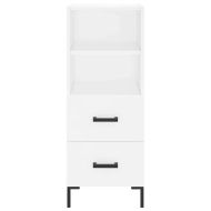 Висок шкаф, бял, 34,5x34x180 см, инженерно дърво