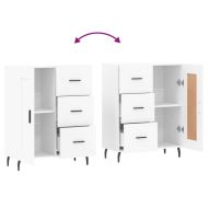 Сайдборд, бял, 69,5x34x90 см, инженерно дърво