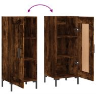 Сайдборд, опушен дъб, 34,5x34x90 см, инженерно дърво