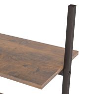 Етажерка стълба с 4 рафта тъмнокафяво и черно 64x34x150,5 см