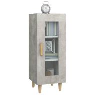 Сайдборд, бетонно сив, 34,5x34x90 см, инженерно дърво