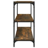 Библиотека опушен дъб 80x33x70,5 см инженерно дърво и стомана