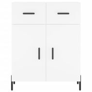 Сайдборд, бял, 69,5x34x90 см, инженерно дърво